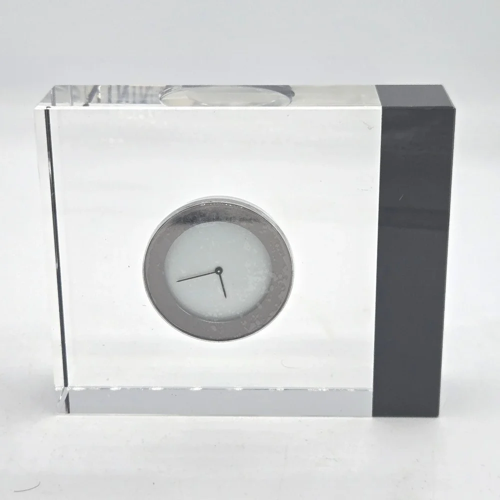 Reed &‎ Barton Modern Crystal/Acrylic Desk Clock (Model 6650-0101)